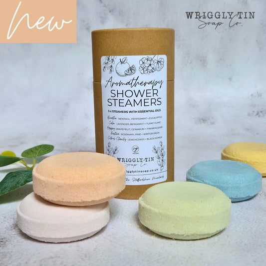 SHOWER STEAMERS - set of 5 different, NEW recipe, stronger and made with essential oils